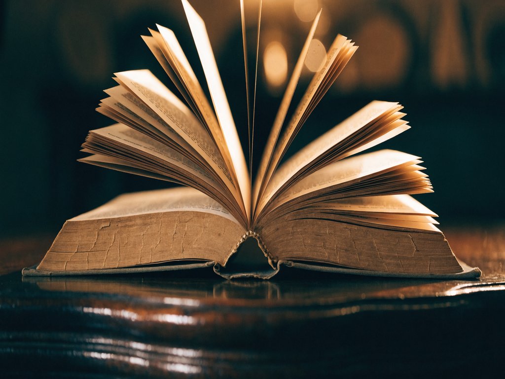 A family sharing an emotional moment over a book